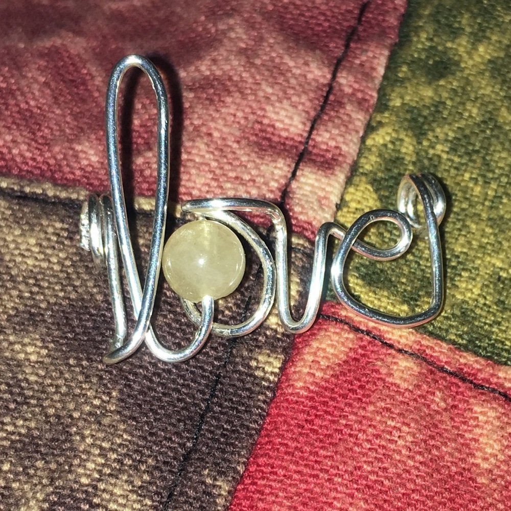 .925 Sterling Silver & Citrine “Love” Pendant